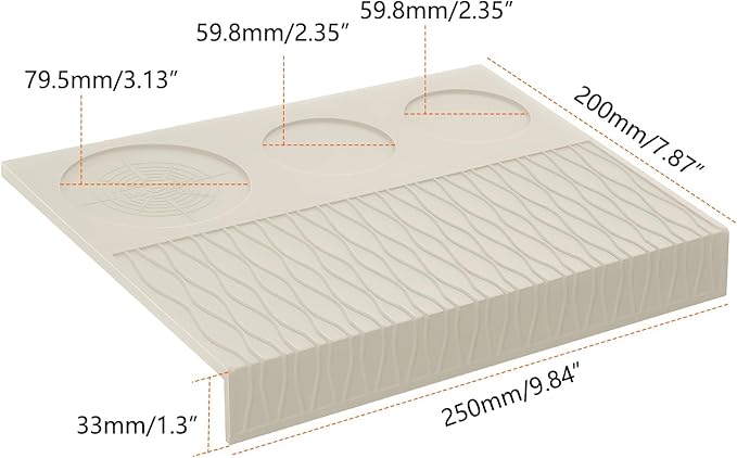 IKAPE Espresso Tamping Mat, Food Grade Silicone Coffee Tamper Mat, Portafilter Tamp Mat Espresso Accessory For Baristas, Waterproof Heat Resistant Tamping Pad Mat for Counter(Cream)