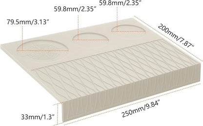 IKAPE Espresso Tamping Mat, Food Grade Silicone Coffee Tamper Mat, Portafilter Tamp Mat Espresso Accessory For Baristas, Waterproof Heat Resistant Tamping Pad Mat for Counter(Cream)