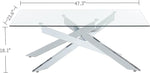 Load image into Gallery viewer, Rectangle Modern Coffee Table, Tempered Glass Top and Metal Tubular Leg, 47.3”Lx23.6”Wx18.1”H, Silver