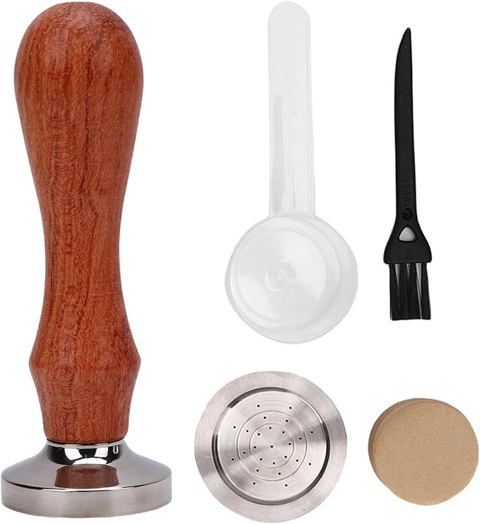 tainless Steel Reusable Coffee Capsule, Refillable Espresso Pod with Tamper & Brush Compatible for A Modo Coffee Makers