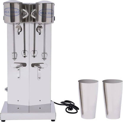 Electric Milkshake Maker Machine, 180W Double Head Milk Shake Mixer Machine with 28oz Stainless Steel Mixing Cup, Commercial Milkshake Blender & Drink Mixer for Home or Business