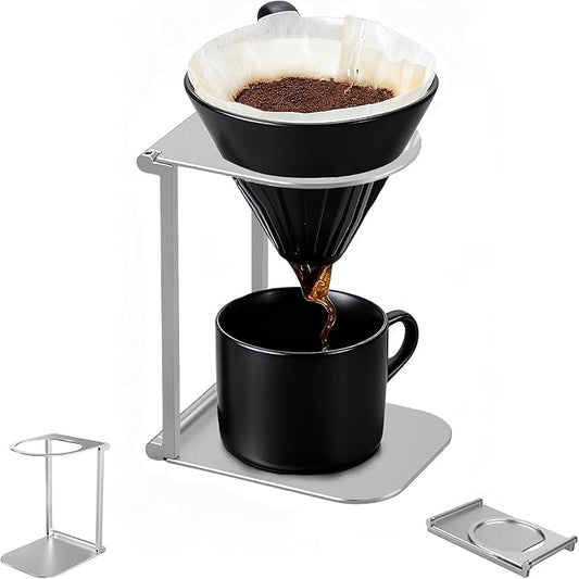 Portable Foldable Coffee Machine Stand with Pour Over Stand for Pour Over Coffee Dripper