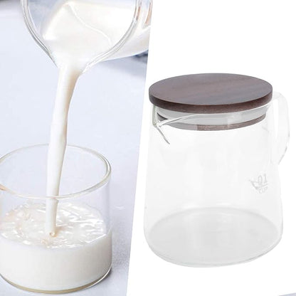Small Glass Carafe, 16.9oz Glass Coffee Server for Drip Coffee Maker Manual Pour over Carafe Tea Steeper Pot with Lid, Clear
