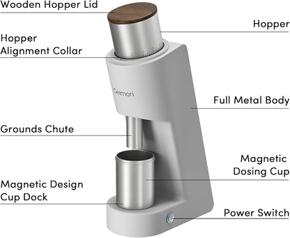 Burr Coffee Grinder,Wirsh Electric Single Dose Coffee Grinder Geimori GU38 with 38mm 6-Core Conical Burr,Stepless Adjustment for Drip,French Press,Cold Grind Settings from Fine to Coarse