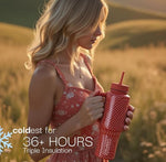 Load image into Gallery viewer, Coldest Tumbler with Handle and Straw - 100% Spill Proof Tumbler with Straw (3 Lids) - Stainless Steel Insulated Leakproof Tumblers for Women &amp; Men - 36 oz (Pink Reflections)