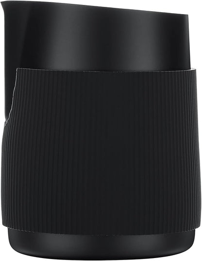 Normcore Handleless Milk Pitcher - Espresso Steaming Pitcher with Round Spout - 18/8 Stainless Steel Milk Frothing Jug, Black Non-Stick - Coffee Latte Frothing Pitcher - 20.3 oz (600 ml)