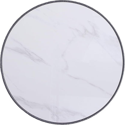 Manhattan Comfort Modern Anderson Coffee Table, 1.0 & 2.0 End Table, Upholstered in Grey Leatherette with Ceramic Faux Tabletop and Gold Metal Tabletop- Set of 3