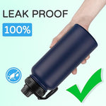 Load image into Gallery viewer, DOMICARE 32 oz Insulated Water Bottle Bulk, Vacuum Insulated Stainless Steel Sports Water Bottle with Straw Lid &amp; Spout Lid, Leakproof, Reusable - Travel, Camping, Bike, Navy Blue (4 Pack)