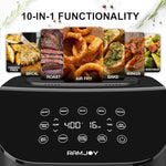 Load image into Gallery viewer, Air Fryer 6.8 Quarts, 10-in-1 Functions, Air Fry, Roast, Bake, Broil, Dehydrate, Large &amp; Compact Air Fryers, Nonstick &amp; Dishwasher-Safe Airfryer Basket, Stainless Steel Air Fryer, Easy to Use