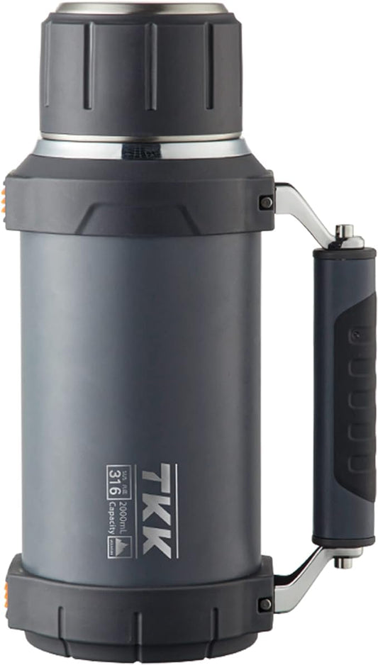 Large Coffee Thermoses for Hot Drinks Stainless Steel Thermoses 2QT 64oz Vacuum Insulated Bottle With Cup Handle Keeps Liquids Hot And Cold For Up To 24 For Outdoor Gathering Camping