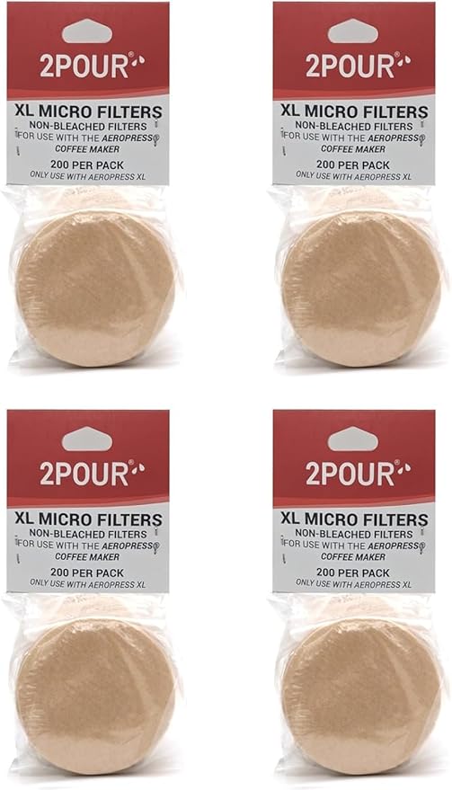 800x - Compatible with AeroPress XL – Reusable Unbleached Paper Coffee Filters, Natural & Vegan Replacement (4 packs)