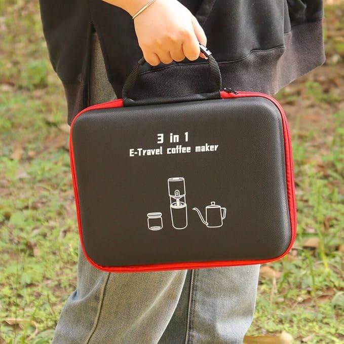 SOTECH Outdoor Camping Coffee Maker Set 3 in 1 Grinder Kit with Stainless Steel Electric Bean Grinder 350ml kettle Travel Coffee Kit(Pour Over Coffee Dripper Set Traveling Fishing)