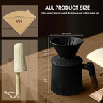 Load image into Gallery viewer, Pour Over Coffee Maker Set, Ceramic Pour Over Coffee Dripper 15.5oz/450 ml with 25 Pcs V60 Paper Filter, Coffee Pour Over Set for Camping, Black