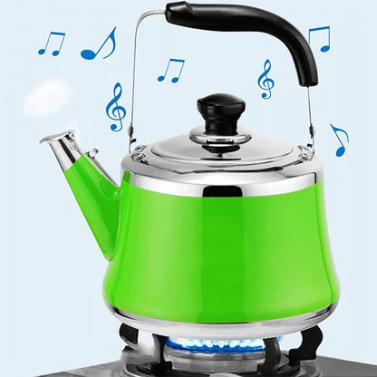 Stainless Steel Whistling Tea Kettle, Stove Top Whistling Tea Pot, Cute Candy Colors Teakettles with Ergonomic Handle for Gas, Induction, Electric Stove Tops (Color : 9, Size : 2 Liter)