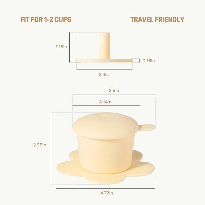 [Holiday Gift] Vietnamese Phin Filter, Plastic Reusable Pour Over Coffee Dripper, Single Cup Coffee Filter with Flower Design for Manual Brewing, Gift for Christmas Thankgiving (Ivory)