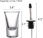 Load image into Gallery viewer, Tebery 30 Pack Shot Glass Bulk Heavy Base, 1.2 Oz Tequila Glass Set with 2 Bottle Pourer, Clear Small Whiskey Shot Glass Cups for Vodka, Liquors, Cocktail, Espressos, Bar