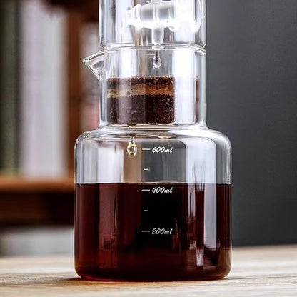 Ice Drip Coffee Maker,Cold Brew Coffee Makers Pot,20oz Cold Brew Tower Slow Drip Cold Brew Machine Borosilicate Glass Drip Coffee Machine for Household Pour Over (Transparent)