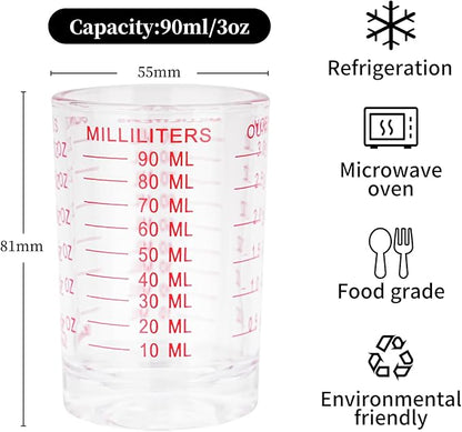 BCnmviku 1 PACK Shot Glass Measuring Cup 3 Ounce/90ML Liquid Heavy High Espresso Glass Cup