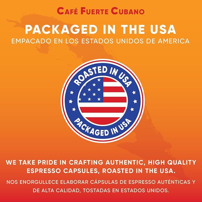 Café Fuerte Cubano, Aluminum Espresso Capsules, Compatible with Nespresso Original Machines, Dark Roast, Intensity 13, High Caffeine, Recyclable Coffee Pods, Roasted and Packaged in USA (80 Count)