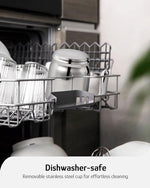 Load image into Gallery viewer, Hazel Quinn Milk Frother - Hot and Cold Detachable Milk Frother with Adjustable Temperature &amp; Foam Thickness, Dishwasher Safe, for Latte/Cappuccino/Hot Chocolate, 400ML (13.5oz) - Pearl White