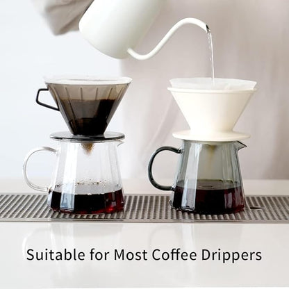 watchget Glass Coffee Carafe 500ml/17oz - Heat Resistant Thin Borosilicate Coffee Server, Clear Pour Over Coffee Pot Maker, Ideal for Home, Office, and Café