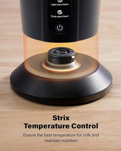 4-in-1 Electric Milk Frother and Steamer, Milk Steamer and Cold Foam Maker, Hot Chocolate Maker, Frother for Coffee, Latte, Macchiato, Cappuccino, BPA Free, Black