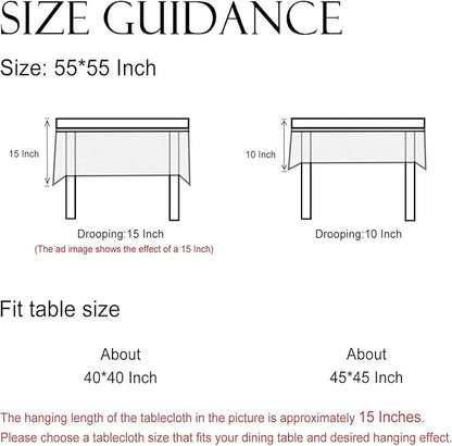 Designer Vintage Linen Elegant Small Square Tablecloth,Chinoiserie Floral Indoor Table Cloth,Wrinkle Resistant Decor Table Cover for Dining Thanksgiving Kitchen,55"*55"-Segerman B