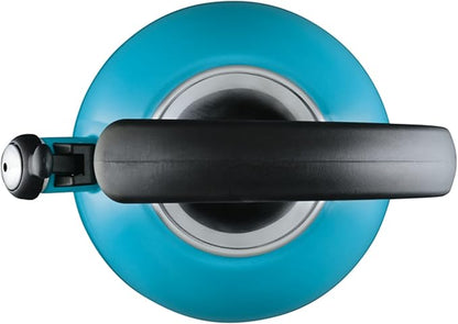 Circulon Enamel on Steel Whistling Teakettle/Teapot With Flip-Up Spout, 2 Quart - Turquoise Blue