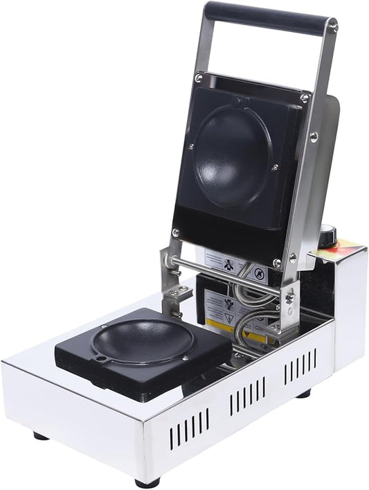 Commercial Ice Cream Burger Maker, 1000W Electric Burger Waffle Cone Maker Machine, 110V Ice Cream Sandwich Maker with Non-stick Baking Tray, Gelato Panini Press for Bakeries Restaurants Home