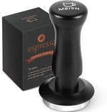 Load image into Gallery viewer, MEION Espresso Tamper 51mm Coffee Tamper, Calibrated Dual Spring Loaded Barista Tamper with Stainless Steel Base, Comes with aluminum storage pad (51MM, Black)