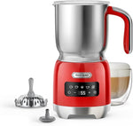 Load image into Gallery viewer, Hazel Quinn Milk Frother - Milk Steamer with Adjustable Temperature &amp; Foam Thickness, Dishwasher Safe, Detachable Base, for Latte/Cappuccino/Hot Chocolate, Cold Foam, 400ML (13.5OZ) - Ruby Red