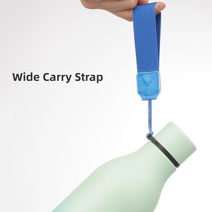 Insulated Water Bottle with Strap,25 oz Double Wall Stainless Steel Vacuum Bottles Metal Water Flask,Mint