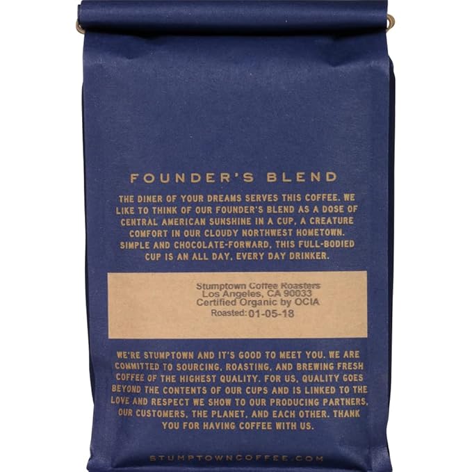 Stumptown Coffee Roasters, Founder's Blend - Organic Whole Bean Coffee - 12 Ounce Bag, Flavor Notes of Vanilla and Cocoa Powder