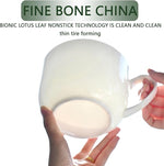 Load image into Gallery viewer, Chulan Large 25 oz Lightweight Fine Bone China Mugs, White Ceramic Soup Mugs,Over 45% Bone Content for Porcelain Soup, Latte, Milk, Coffee, Microwave Safe,Set of 4 Easy to Clean Moonlight Series