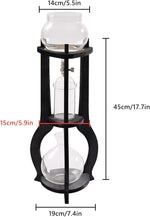 Load image into Gallery viewer, Cold Brew Drip Coffee Maker, 600ml/20.29 Ice Coffee Brewer Machine Cold-Drip Coffee Tower with Glass Container Wood Stand for Home Office