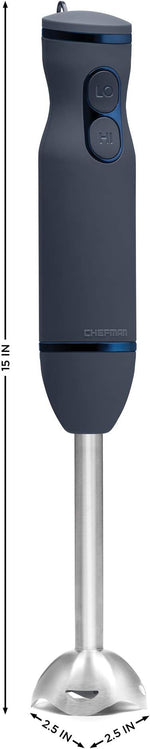 Load image into Gallery viewer, Chefman Immersion Stick Hand Blender with Stainless Steel Blades, Powerful Electric Ice Crushing 2-Speed Control Handheld Food Mixer, Purees, Smoothies, Shakes, Sauces &amp; Soups, Midnight Blue