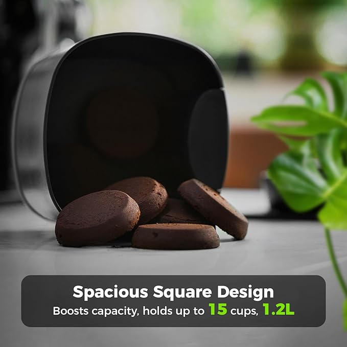 IKAPE Espresso Knock Box for Coffee Grounds, Barista Tool Enhanced for Better Manipulation - Black Espresso Machine Coffee Puck Disposal Box