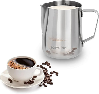 Stainless Steel Milk Frothing Pitcher - 20oz (600ml) for Espresso Machine, Cappuccino, Latte Art