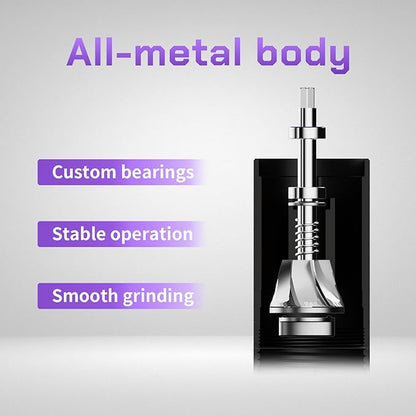 MAVO Manual Coffee Grinder, Shadow Wand Hand Coffee Grinder, Capacity 25g with CNC Stainless Steel Pentagon Conical Burr, Adjustable Setting, Burr Coffee Bean Grinder for Pour Over, Espresso (Black)