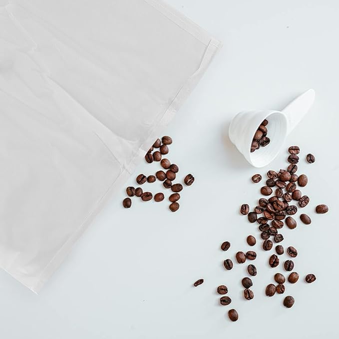 PINGEUI 100 PCS 20 x 24 Inch Cold Brew Coffee Filters, White Coffee Filter Bag with Drawstring, Commercial Cold Brew Filters for Coffee, Tea