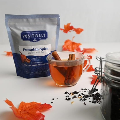 Organic Positively Tea Company, Pumpkin Spice Black Tea, Loose Leaf, 4 Ounce
