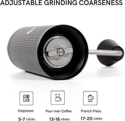 TIMEMORE Manual Coffee Grinder Chestnut Xlite Capacity 30g Household Hand Coffee Grinder High-precision External Adjustment Scale for Travel/Camping - Black