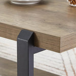 Load image into Gallery viewer, FOLUBAN Industrial Coffee Table with Shelf, Wood and Metal Rustic Cocktail Table for Living Room, Oak