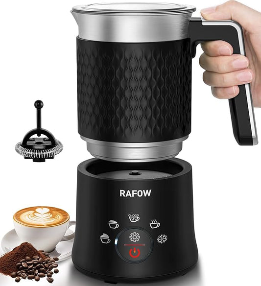 5 In 1 Milk Frother, Electric Milk Frother and Steamer 11.8oz Automatic Milk Steamer Hot & Cold Foam Maker, Milk Warmer Dishwasher Safe & Silent Working for Coffee,Latte,Cappuccino,Hot Chocolate