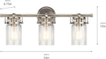Load image into Gallery viewer, Kichler Brinley 24" Vanity Light in Brushed Nickel, 3-Light Farmhouse Bathroom Vanity Light with Clear Glass, (24" W x 10" H), 45689NI