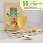 Load image into Gallery viewer, WT WEETEE Lemon Ginger Decaf Green Tea Bags 50 Counts, Made of Decaffeinated Green Tea, Ginger &amp; Natural Lemon Flavor, Clean &amp; Fresh