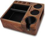 Load image into Gallery viewer, Espresso tamping station and knock box,Wooden portafilter holder,Espresso organizer station box,Tamping station fit for storage 51/54/58mm coffee accessories,Multifunctional espresso station