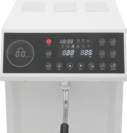 Commercial Milk Frother Automatic Steam Boiler Water Frothing Machine Electric Milk Foam Machine with LED Display 24H Timing Function for Coffee Tea Dessert Shop (8L-White)