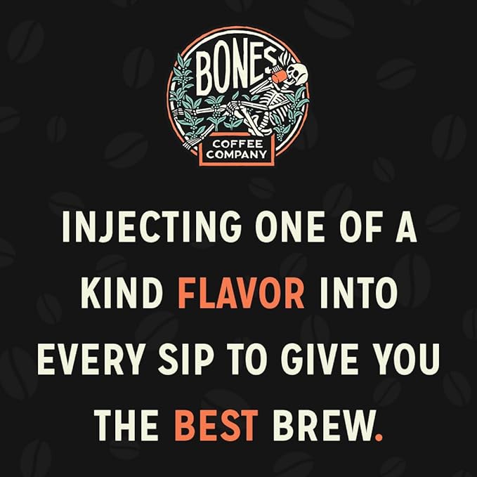 Bones Coffee Company French Toast, Sweet and Buttery Flavored Flavored Coffee, Medium Roast Low Acid Arabica Beans Compatible with Auto drip and French Press Coffee Maker, 12 Oz Whole Bean