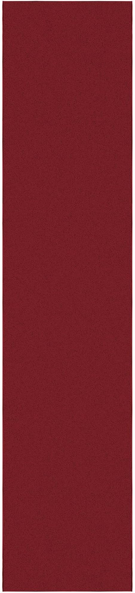 Ottomanson Hallway Runner Rug 2'7" x 12' Non Slip Solid Area Rugs Easy to Clean Laundry Rug Runner Durable & Pet Friendly Floor Carpet Runners for Hallways Entryway Living Room Kitchen, Red